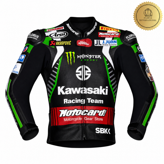 Kawasaki Monster Racing Leather Motorbike Jacket