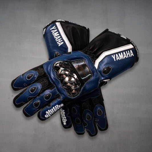 Yamaha Blue Leather Motorcycle Gloves MotoGP