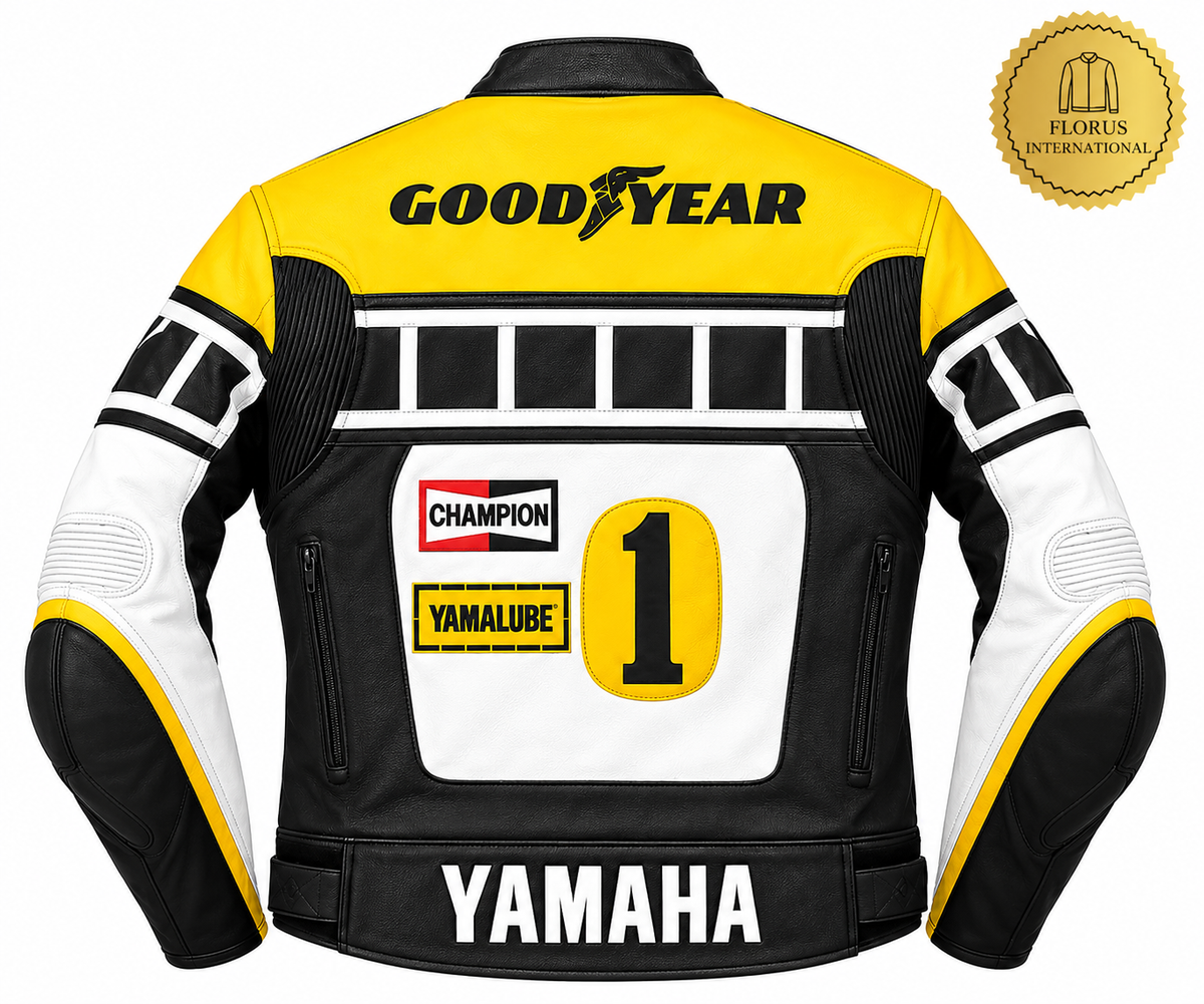 Yamaha Yellow Motorcycle Leather Jacket