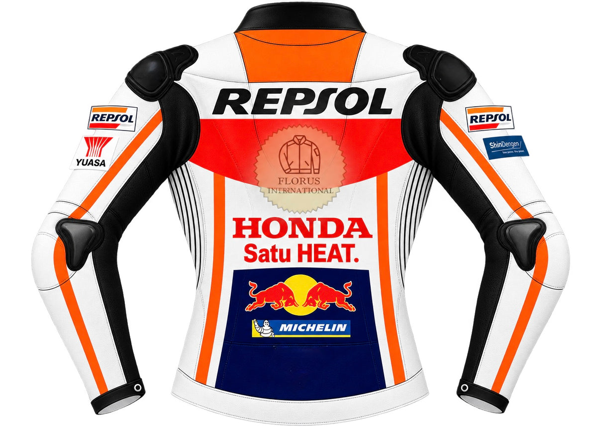 Marc Marquez Honda Repsol Racing Leather Motorcycle Jacket 2023