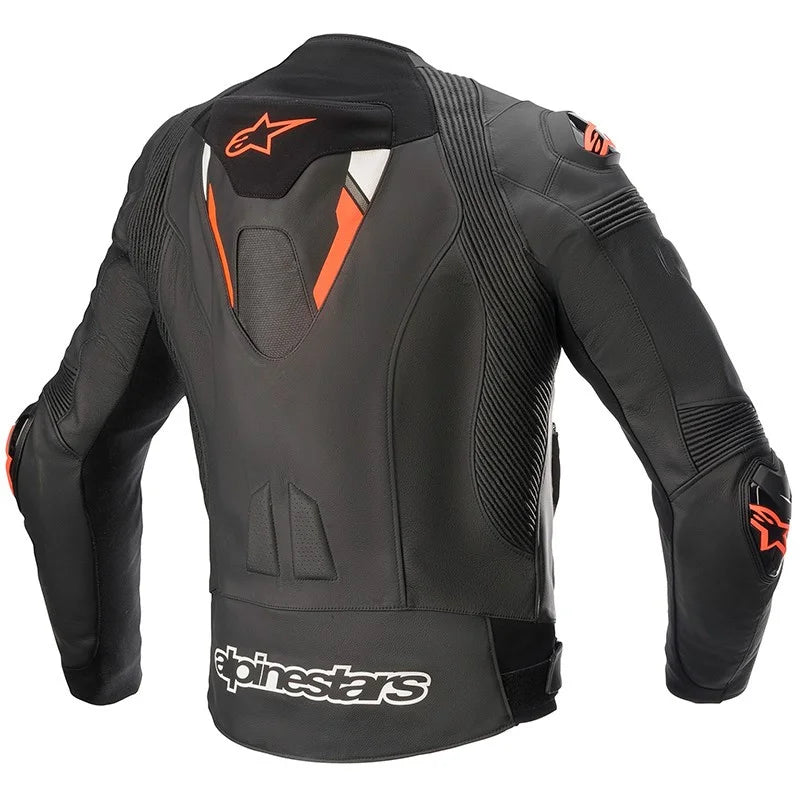 ALPINESTARS WHITE & RED MISSILE V2 IGNITION LEATHER JACKET