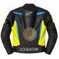 ALPINESTARS BLACK & YELLOW IGNITION COWHIDE LEATHER JACKET