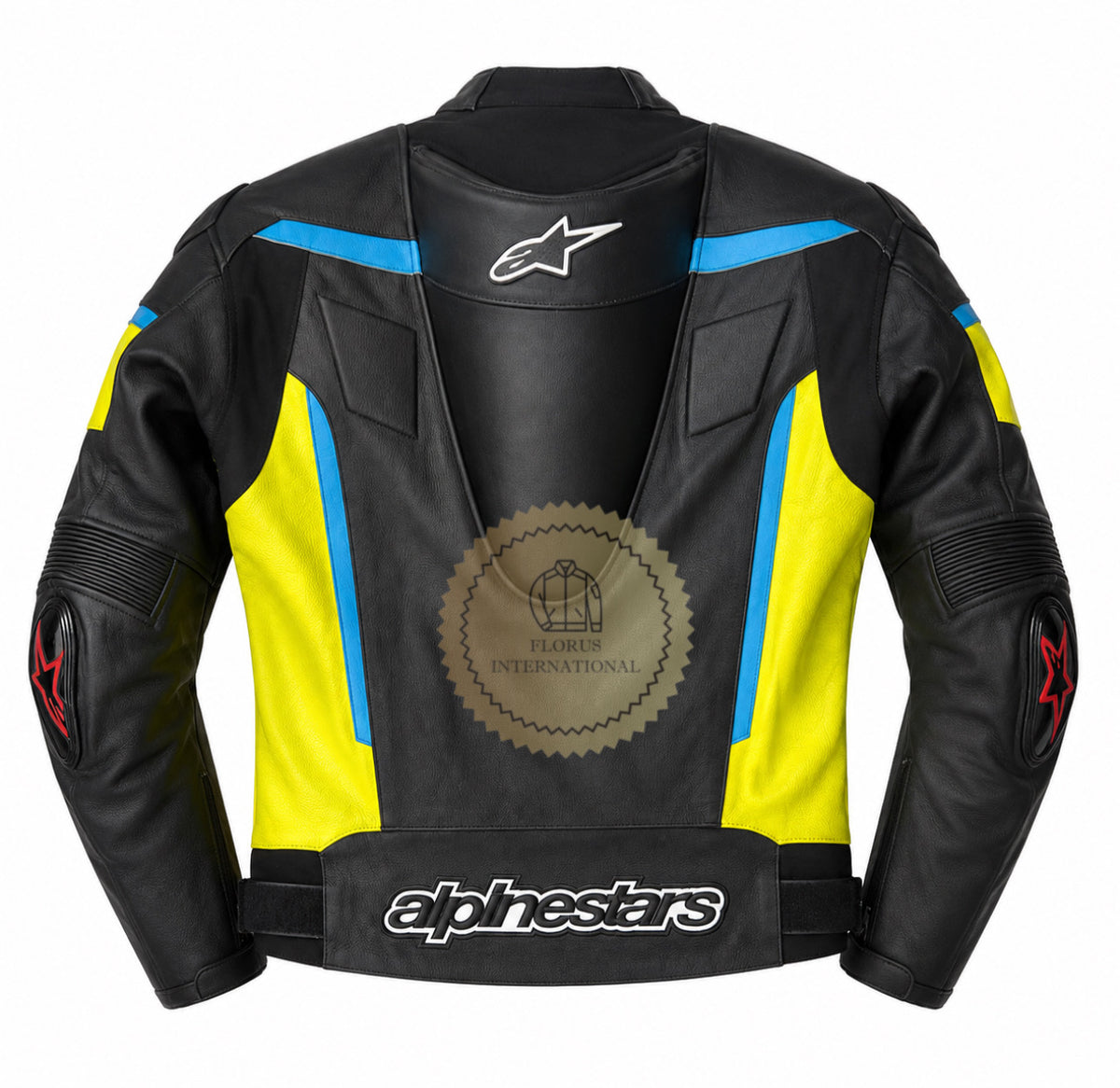 ALPINESTARS BLACK & YELLOW IGNITION COWHIDE LEATHER JACKET