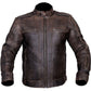 Vintage brown leather motorcycle jacket