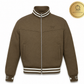Jacket in Wool Twill and Monogram Print Leather