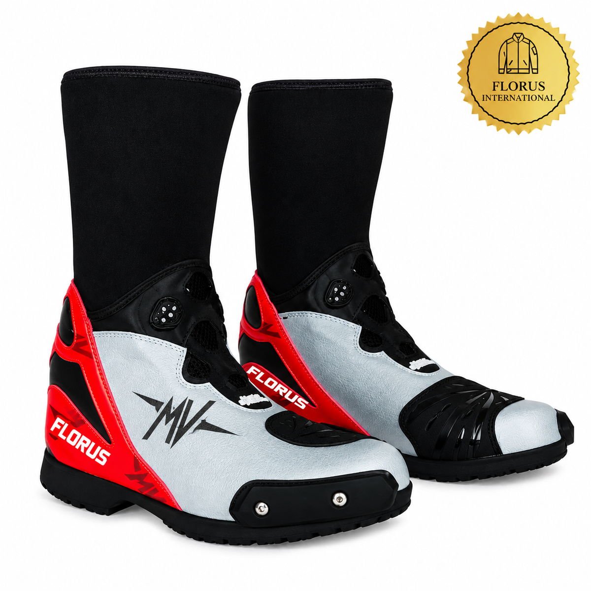 Sports-bike Boots Cowhide Leather