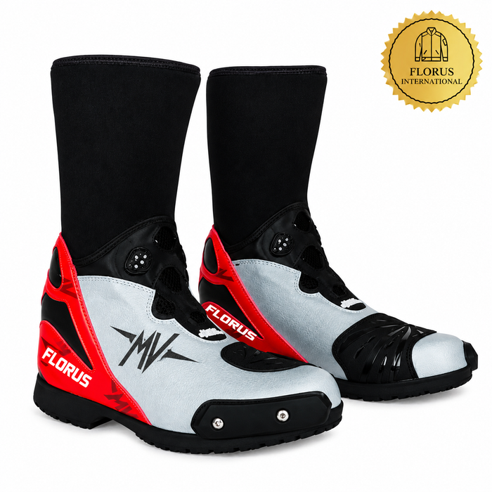Sports-bike Boots Cowhide Leather