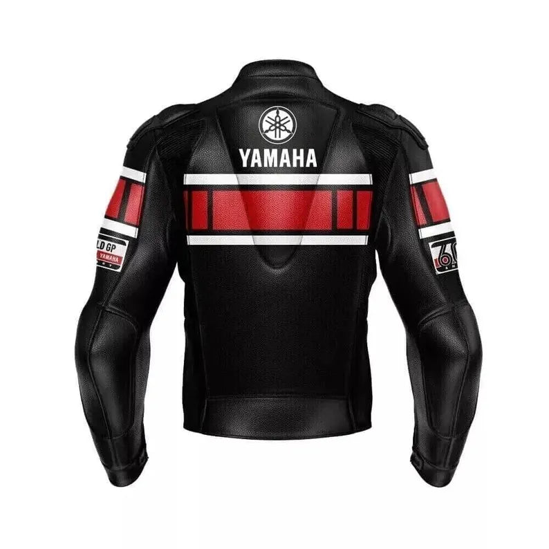 Handmade Cowhide Leather Yamaha Biker Jacket: Personalized Motorcycle Style
