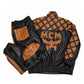 MCM Inspired Leather Set Black Brown Leather Jacket Pants with Hat