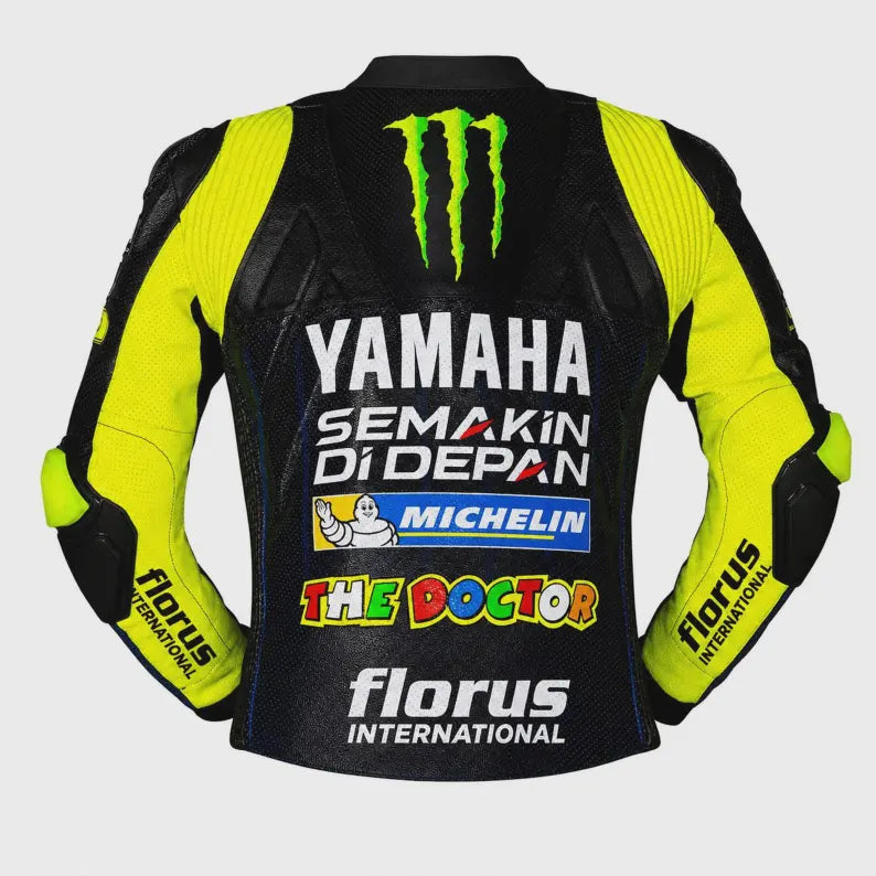Handmade Cowhide Leather Yamaha Biker Jacket: Personalized Motorcycle Style Jacket Yamaha Leather Jacket
