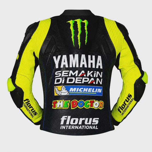 Handmade Cowhide Leather Yamaha Biker Jacket: Personalized Motorcycle Style Jacket Yamaha Leather Jacket