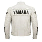 Yamaha White Racing Leather Biker Jacket, Genuine Cowhide Leather Jacket, CE Approved Protectors Jacket, Biker Gear,