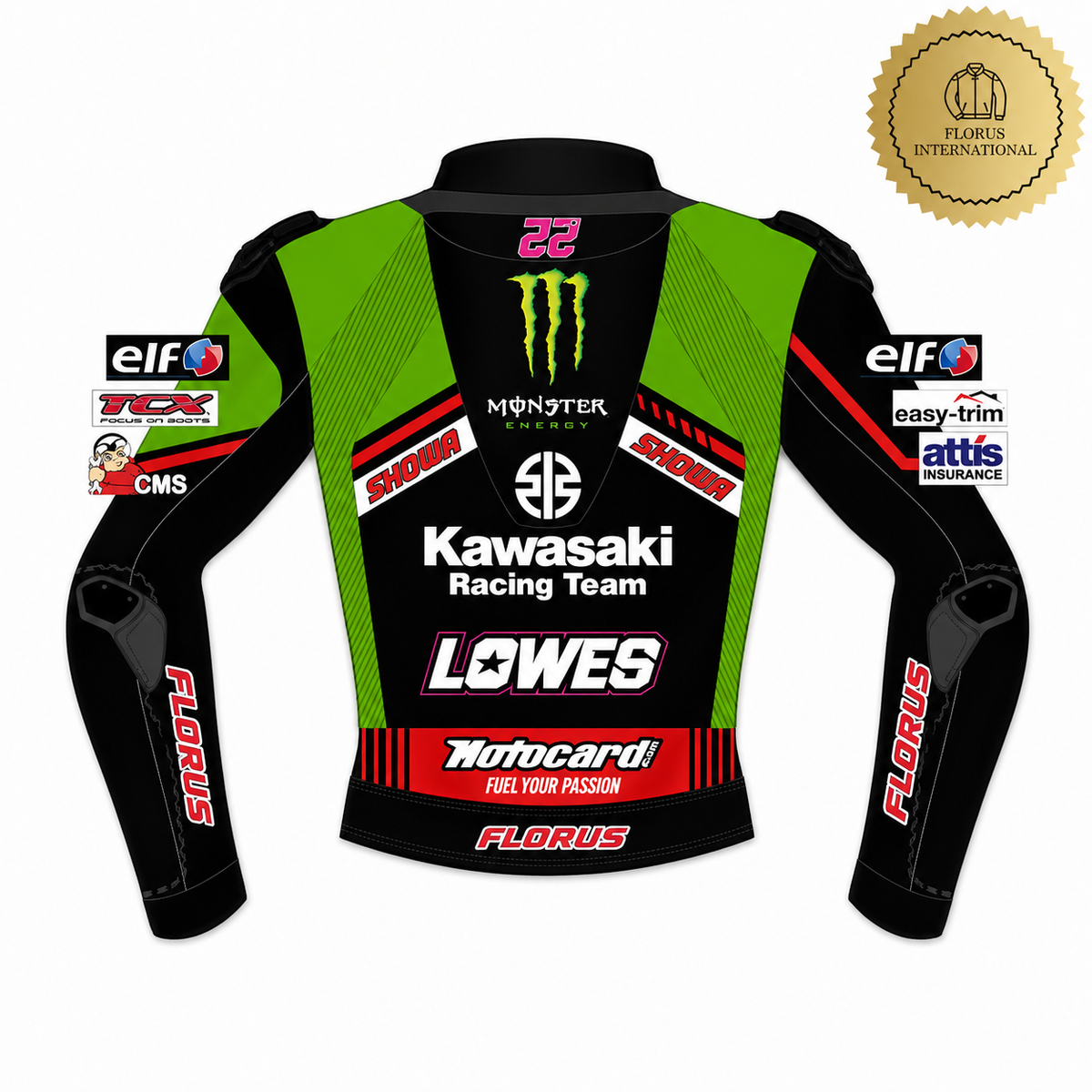 Kawasaki Racing Leather Motorbike Jacket