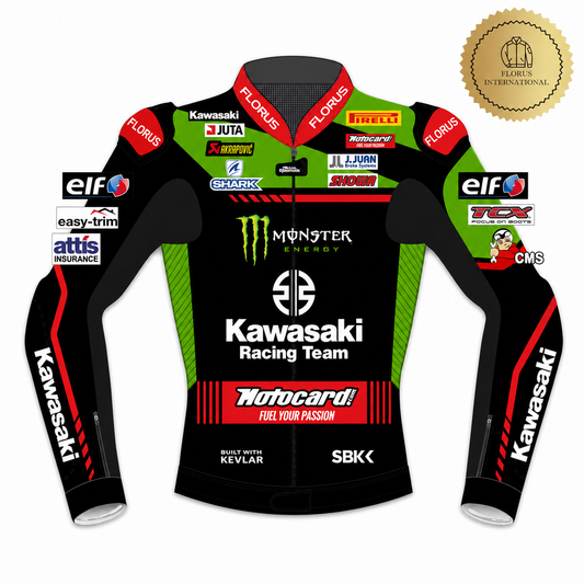 Kawasaki Racing Leather Motorbike Jacket