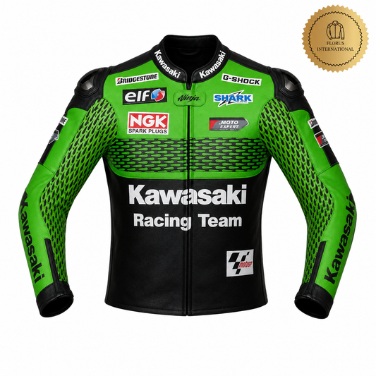 Kawasaki  Racing Team Leather Motorbike Jacket