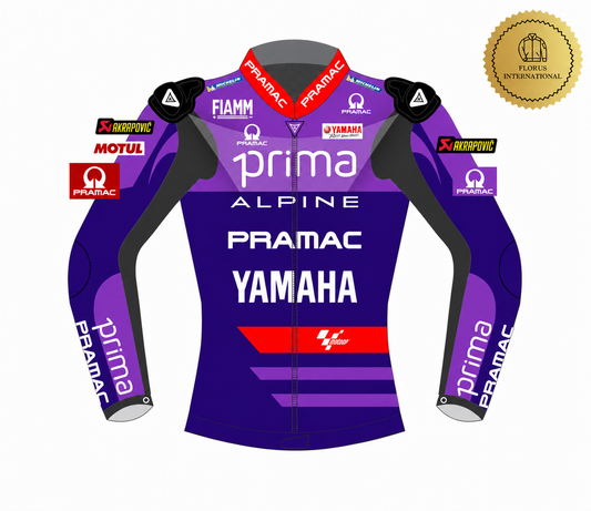 Miguel Oliveira Yamaha MotoGP Racing Leather Jacket  – Prima Pramac Motorcycle Jacket