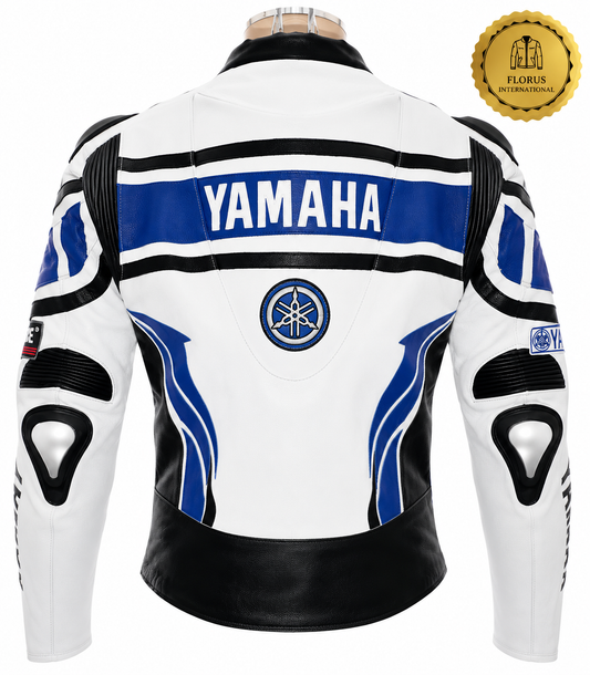 Yamaha  Blue & White  Motorbike  Racing Jacket