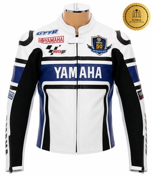 Yamaha  Blue & White  Motorbike  Racing Jacket