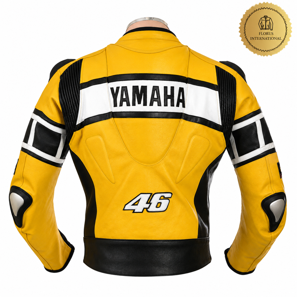 Yamaha Yellow Motorcycle Leather Jacket