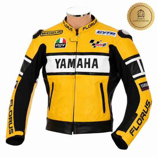 Yamaha  Yellow Motorcycle Leather Jacket