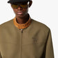 Jacket in Wool Twill and Monogram Print Leather