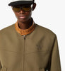 Jacket in Wool Twill and Monogram Print Leather