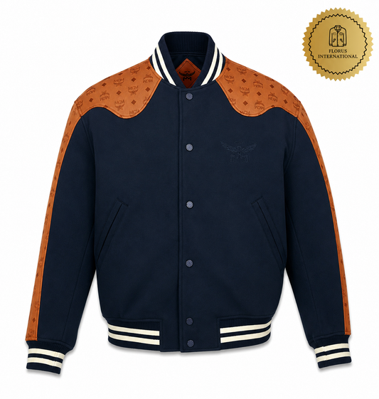 Ponte Varsity Jacket in Monogram Neoprene Jacquard