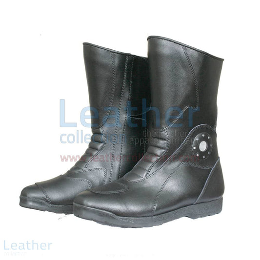 Black Leather Motorcycle Boots Cowhide Urban